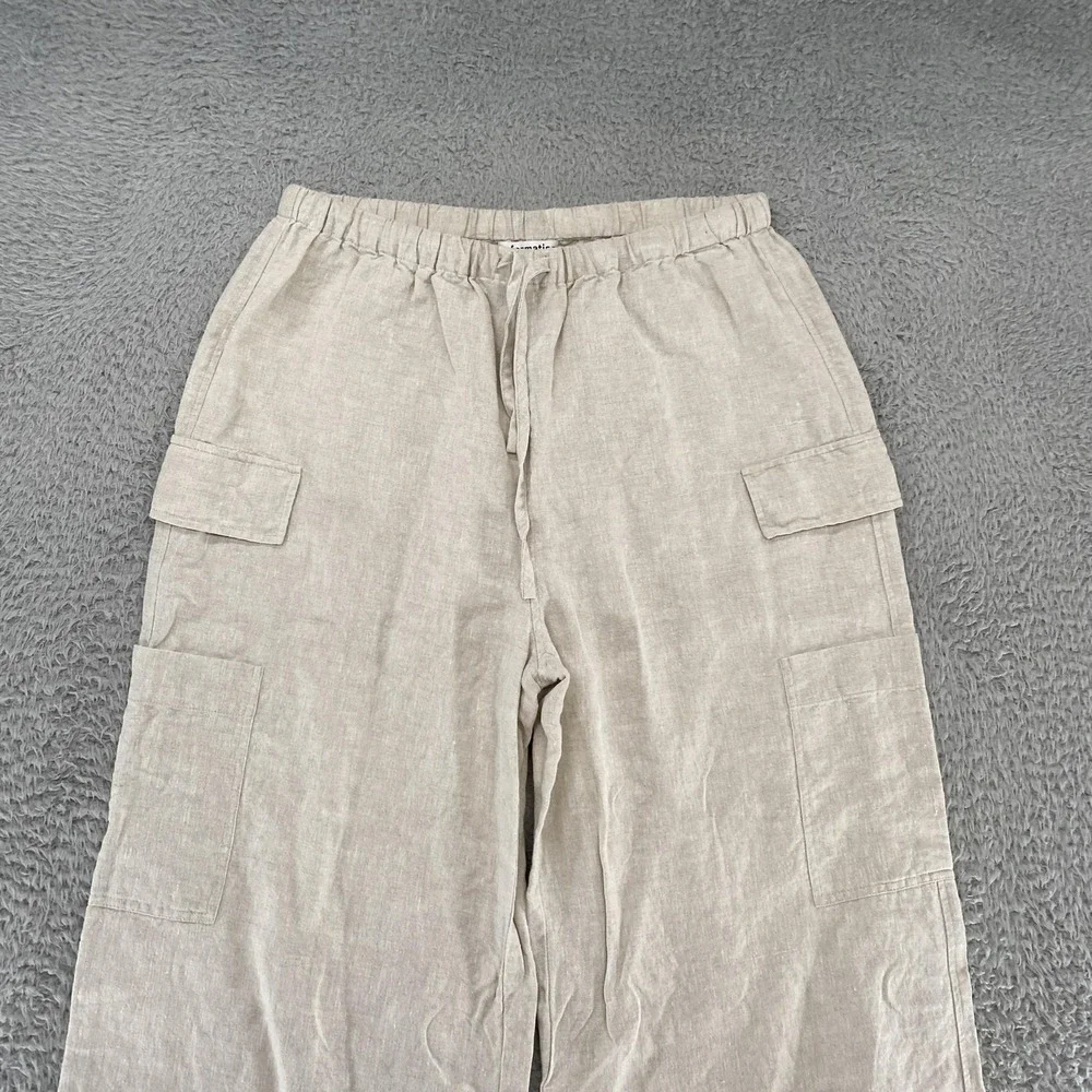 Reformation Cargo Pants‎ Womens Medium Ethan 100% Linen Wide Leg Baggy Capsule